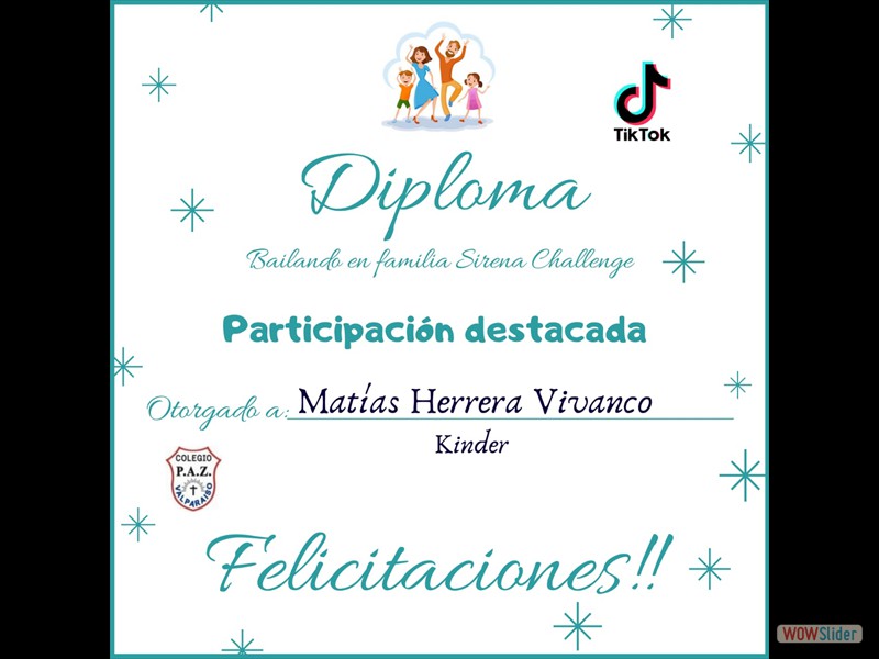 Diploma Matías Herrera kinder